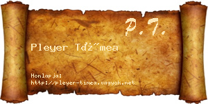 Pleyer Tímea névjegykártya